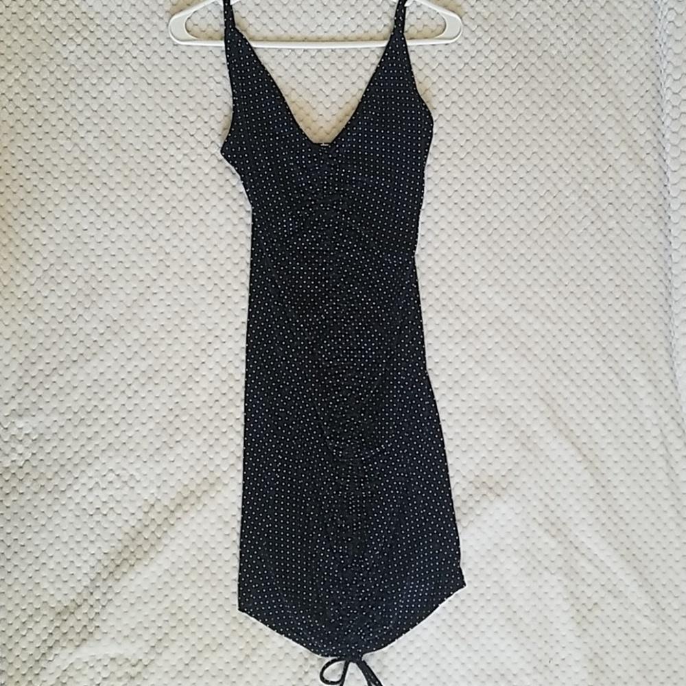 Arabella • Black & White V-Neck Polka Dot Dress